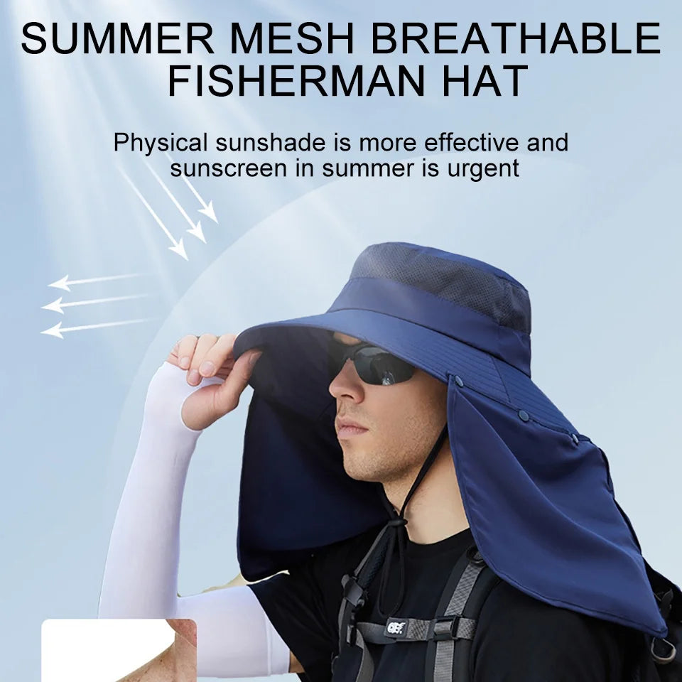 Chapeau anti-UV avec couvre-cou intégré
