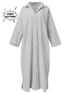 Robe chemise à rayures longue et ample