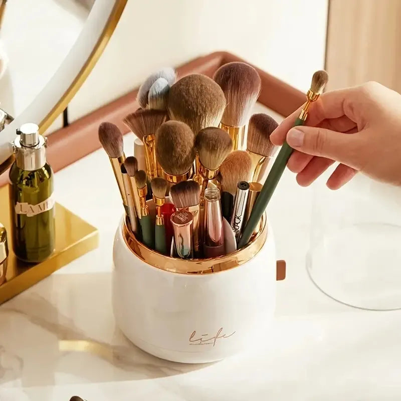 Rangement rotatif pour pinceaux de maquillage