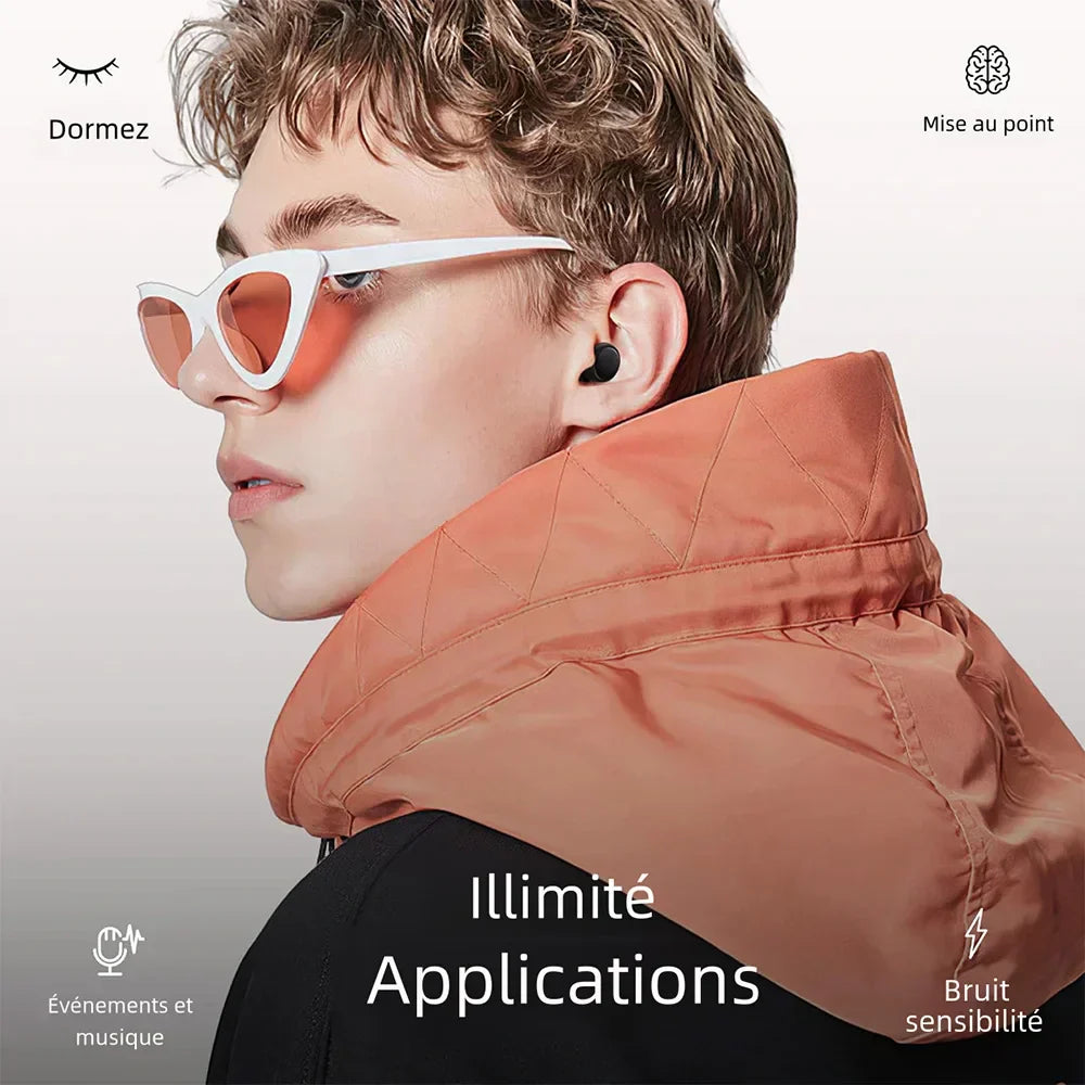 Bouchons d'Oreilles Anti-Bruit Réutilisables - Ronflements & Concentration