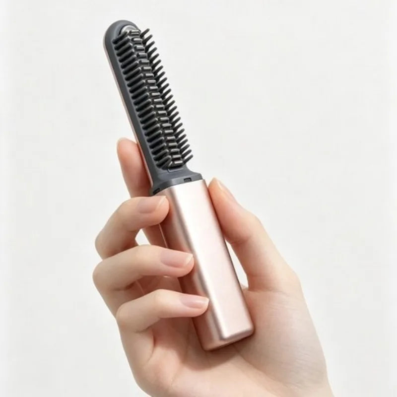 Mini Peigne Lissant Sans Fil – Fer à Lisser et Boucler Portable pour Frange et Coiffure