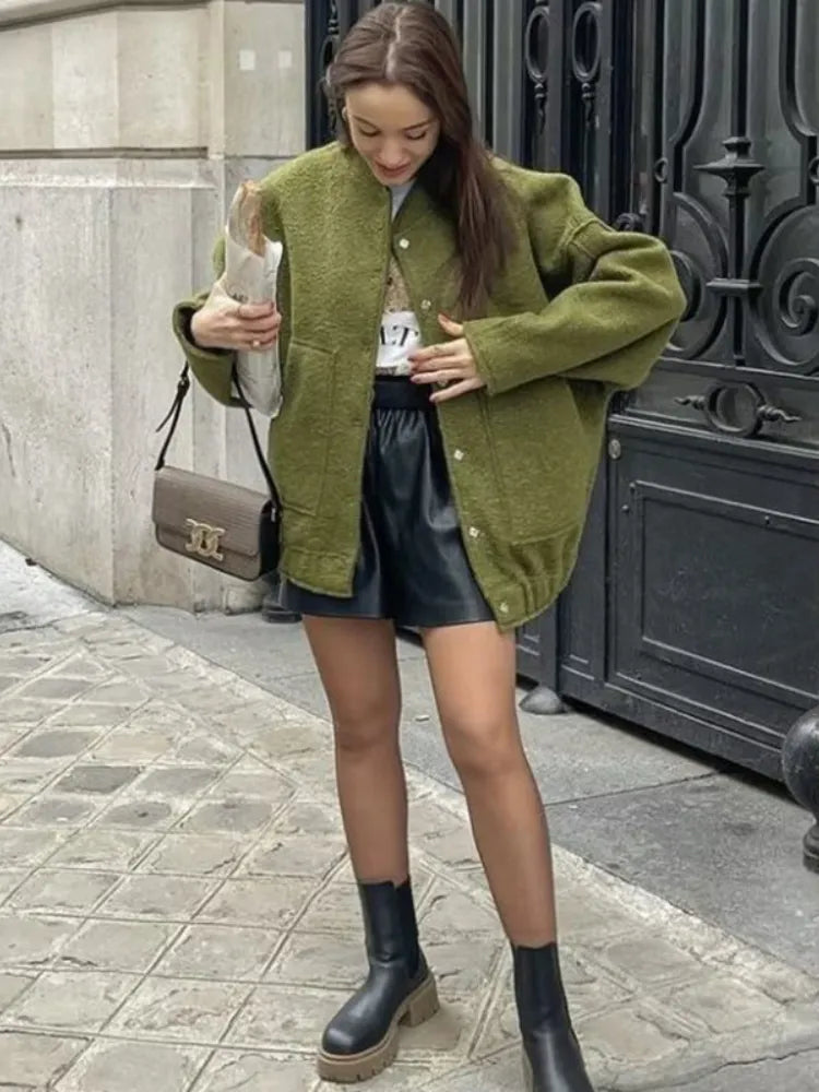 Bombardier vintage col montant - Femme