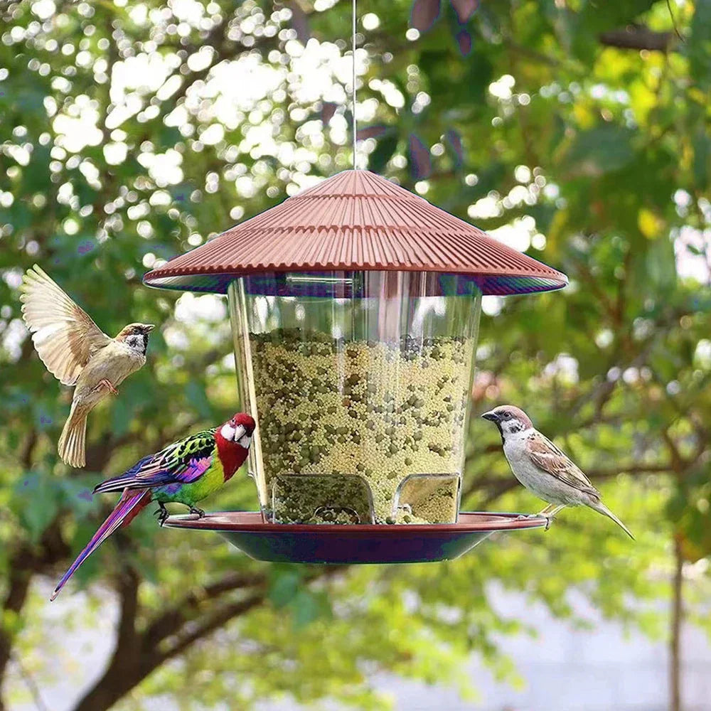 Mangeoire Suspendue pour Oiseaux – Toit Résistant & Grande Capacité