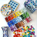 450 Pièces de Mosaïques en Verre Cristal Scintillant – Carreaux DIY pour Artisanat, Loisirs Créatifs et Décoration
