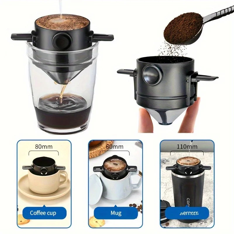 Filtre à Café Réutilisable Portable, Pliable & Polyvalent