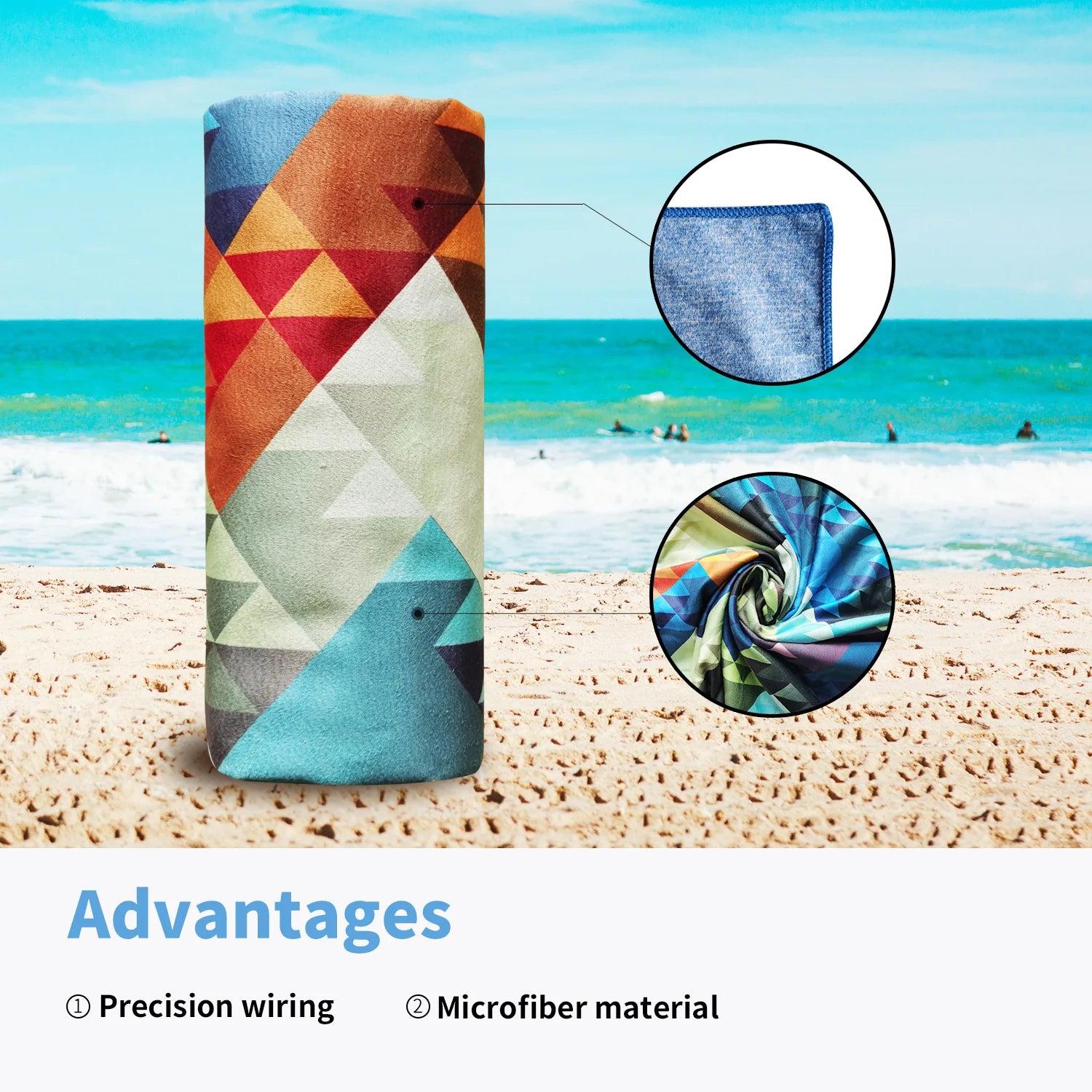 Serviettes de plage en microfibre - Ultra légères et séchage rapide + Boite de rangement