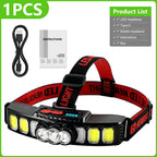 Lampe Frontale LED Rechargeable USB - 1000LM, légère 70g, idéale pour randonnée et course