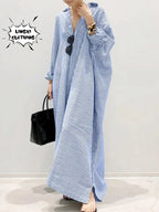 Robe chemise à rayures longue et ample