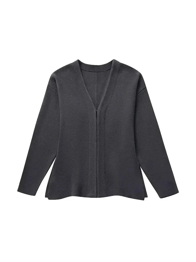 Cardigan Ajusté col V avec Crochet