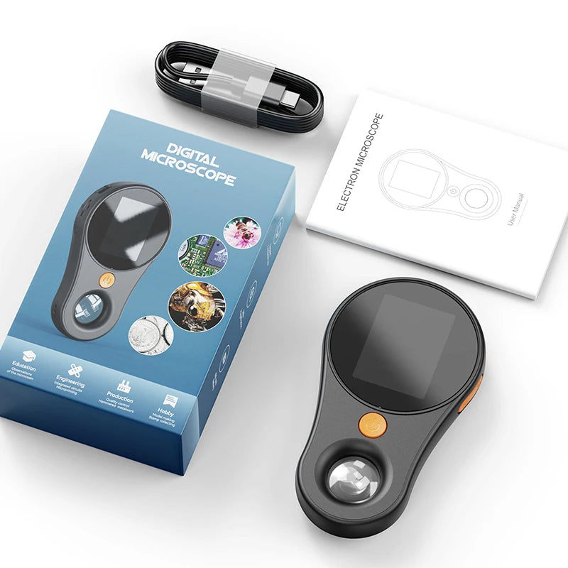 Microscopio Lupa Digital Portátil 500X con 8 LED Pantalla IPS de 2 Pulgadas