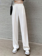 Pantalon décontracté ample taille haute