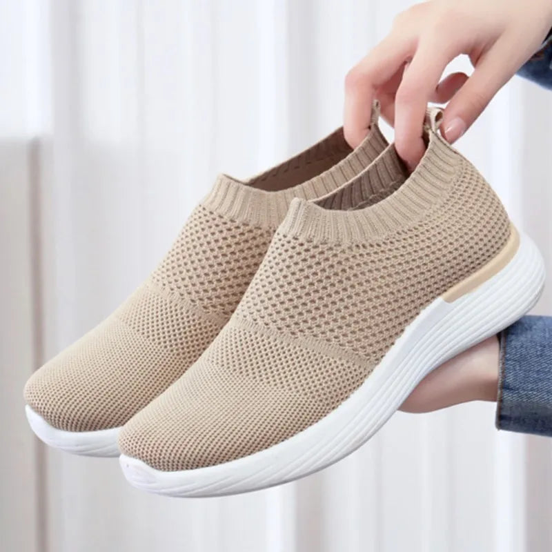 Chaussures Slip-On Sans Lacets Respirantes Femme Mi-Saison