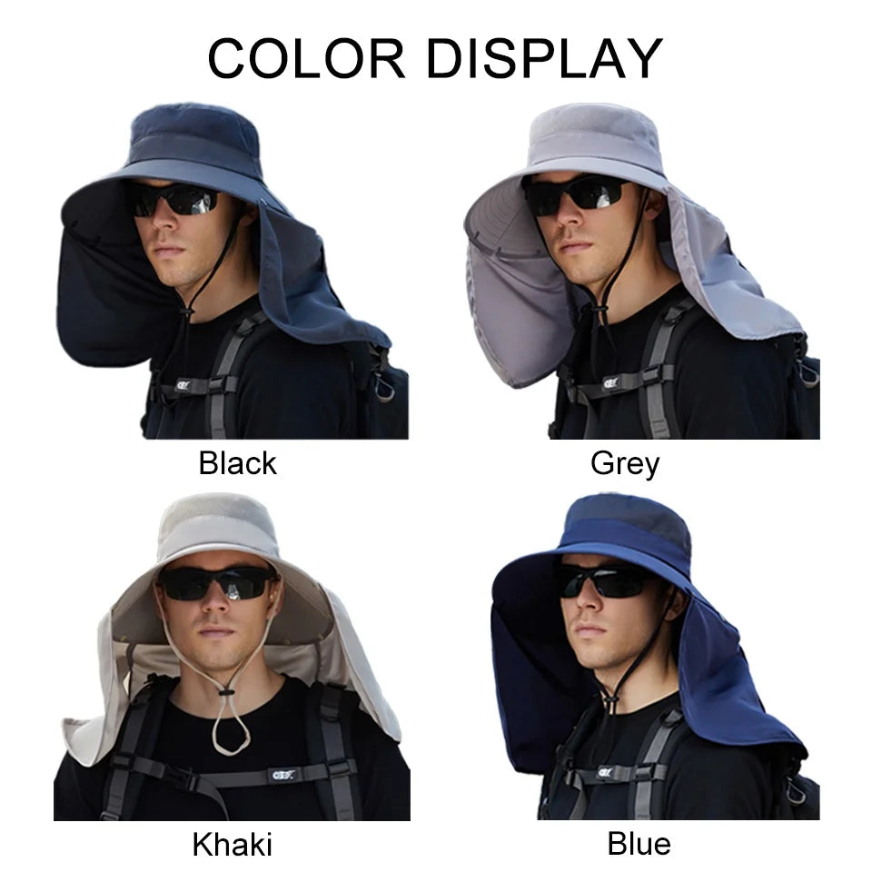 Chapeau anti-UV avec couvre-cou intégré