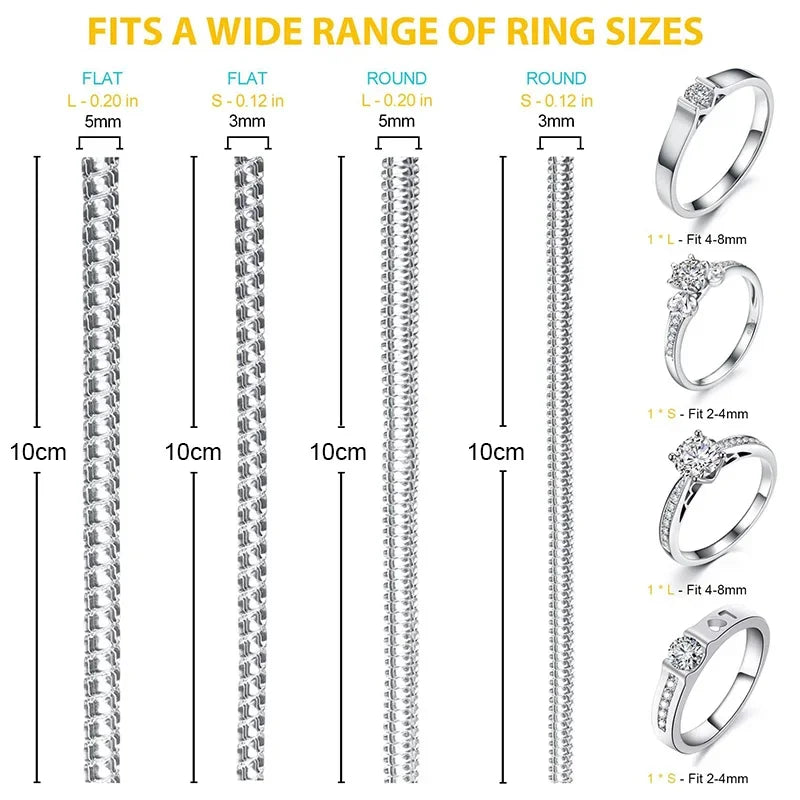 8PCS Réducteur en Silicone de taille de bague