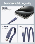 Câble de Recharge Rétractable 100cm USB & Type-C