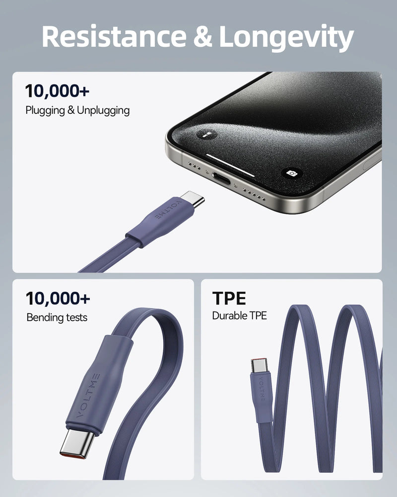 Câble de Recharge Rétractable 100cm USB & Type-C