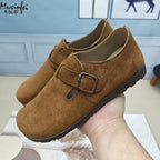 Chaussures Sabots en Daim Antidérapante à Boucle