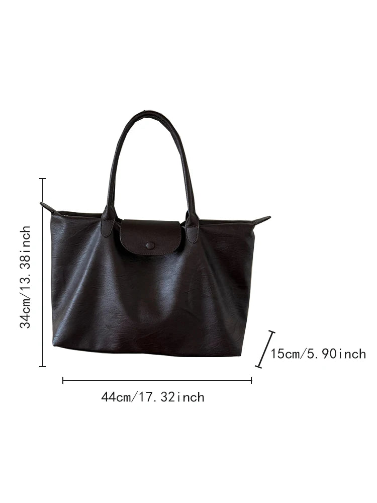 Sac Fourre-Tout Grande Capacité en Cuir PU