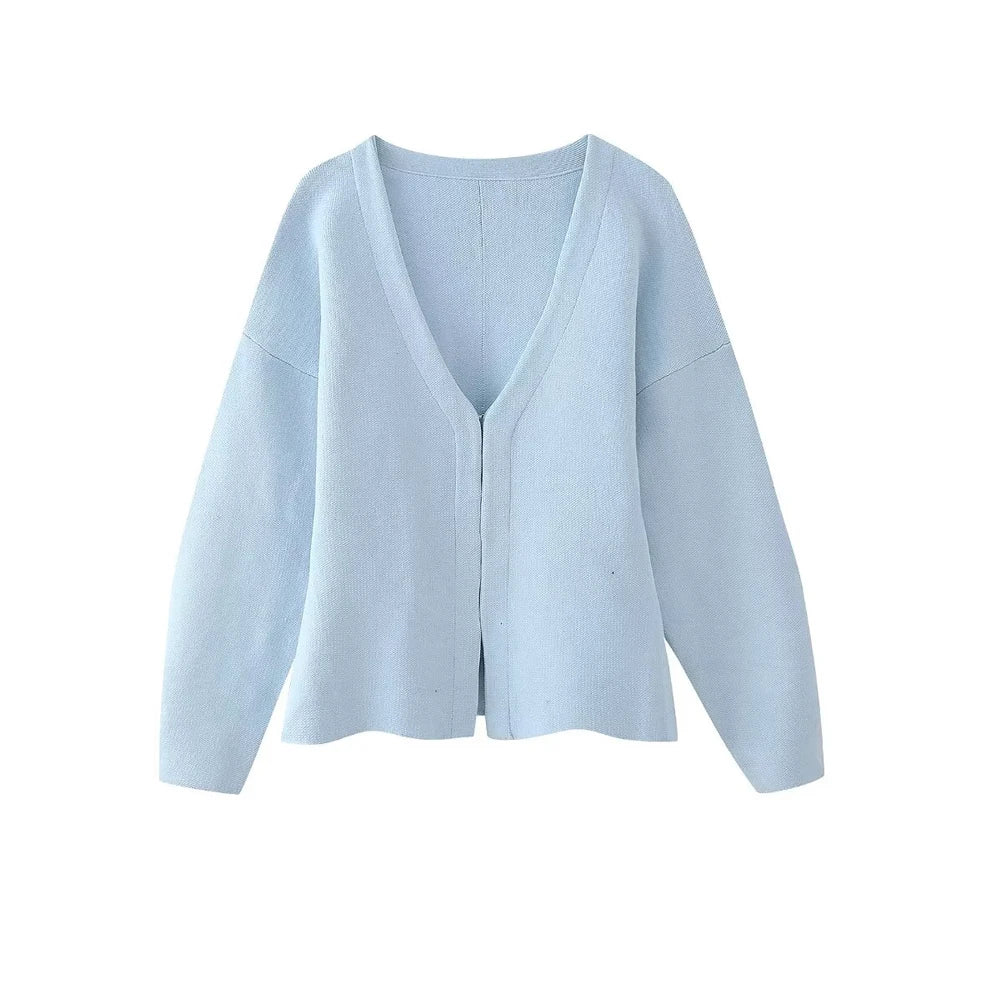 Cardigan Ajusté col V avec Crochet
