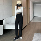 Pantalon décontracté ample taille haute