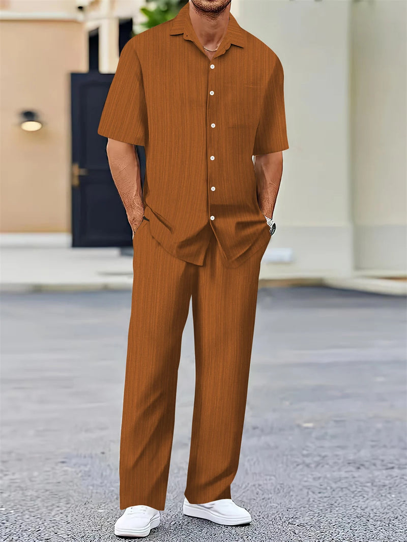 Ensemble Chemise & Pantalon Casual/ Chic - Tendance 2025