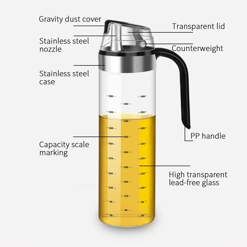 Distributeur d'assaisonnement en verre avec bec verseur