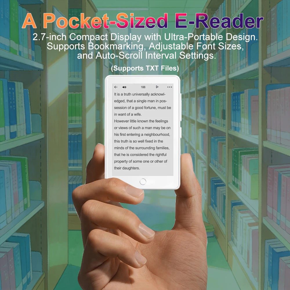 Lecteur MP3 & E-Book E-Ink 2,7" Bluetooth 45H Autonomie - Lecture & Musique