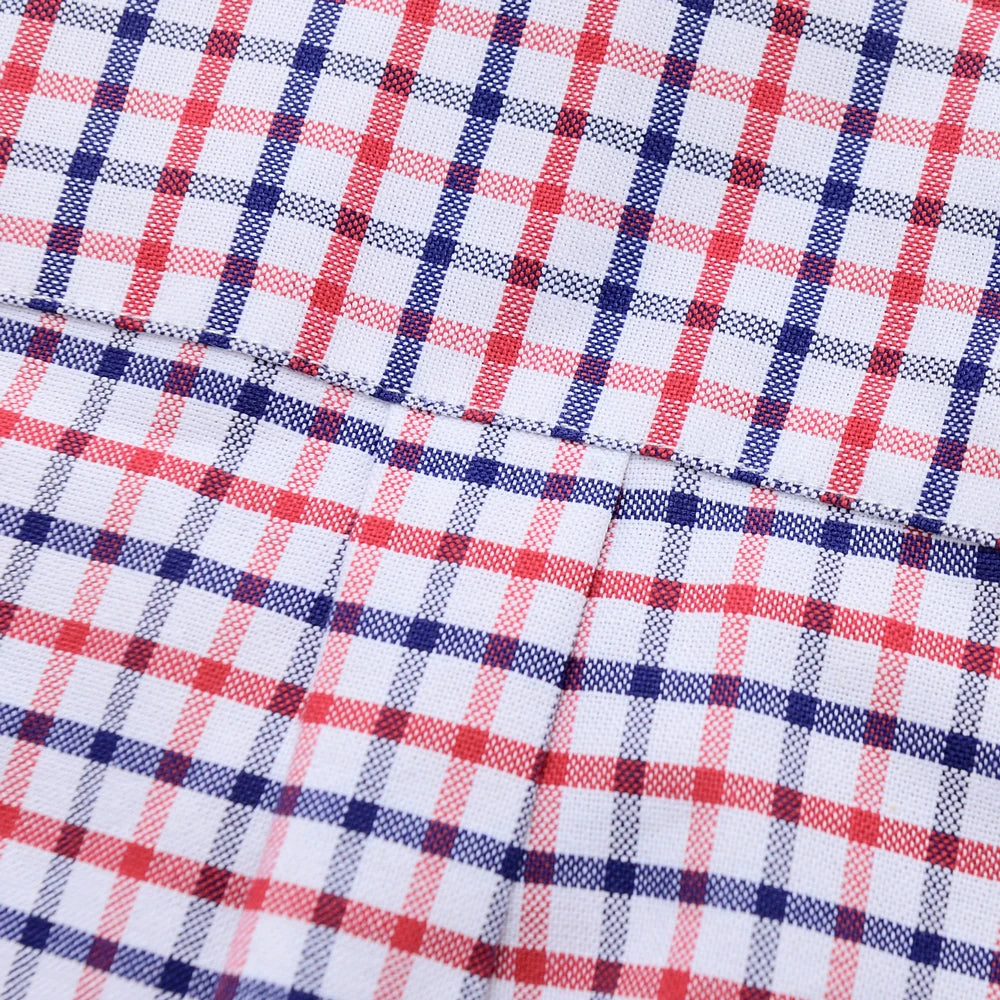 Chemise légère à carreaux et rayures pour hommes - 100% coton