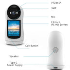 Caméra de surveillance WiFi 3MP avec écran 2.8 pouces intégré