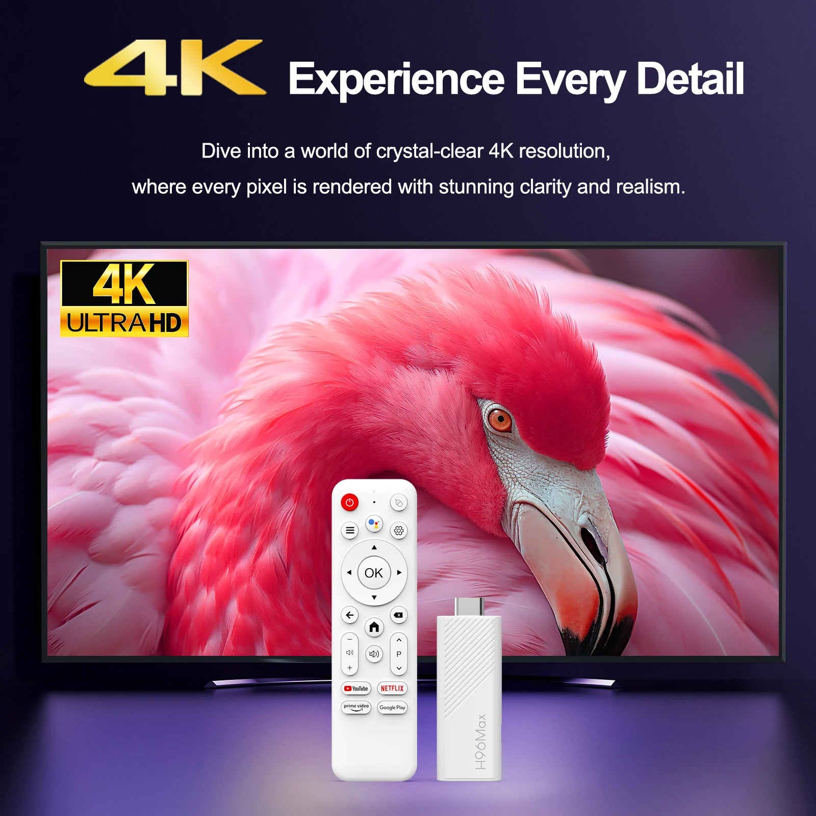 Clé TV Android H96 Max WiFi 6 Ultra Rapide avec Télécommande Vocale
