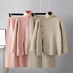 Ensemble Pull Col Montant Fendu et Pantalon Oversize