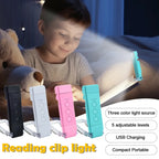 Mini Lampe à Clip de Lecture Portable - 3 Lumières + 5 Intensités