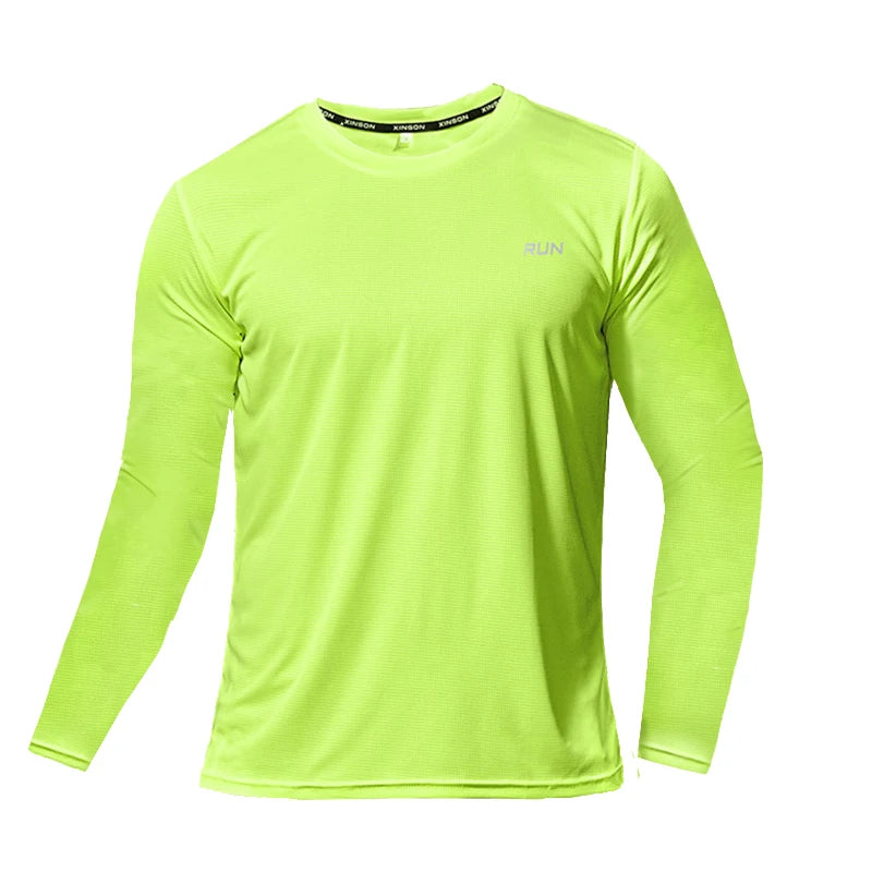 T-Shirt Homme en Soie Glacée à Manches Longues – Respirant, Séchage Rapide et Protection Solaire