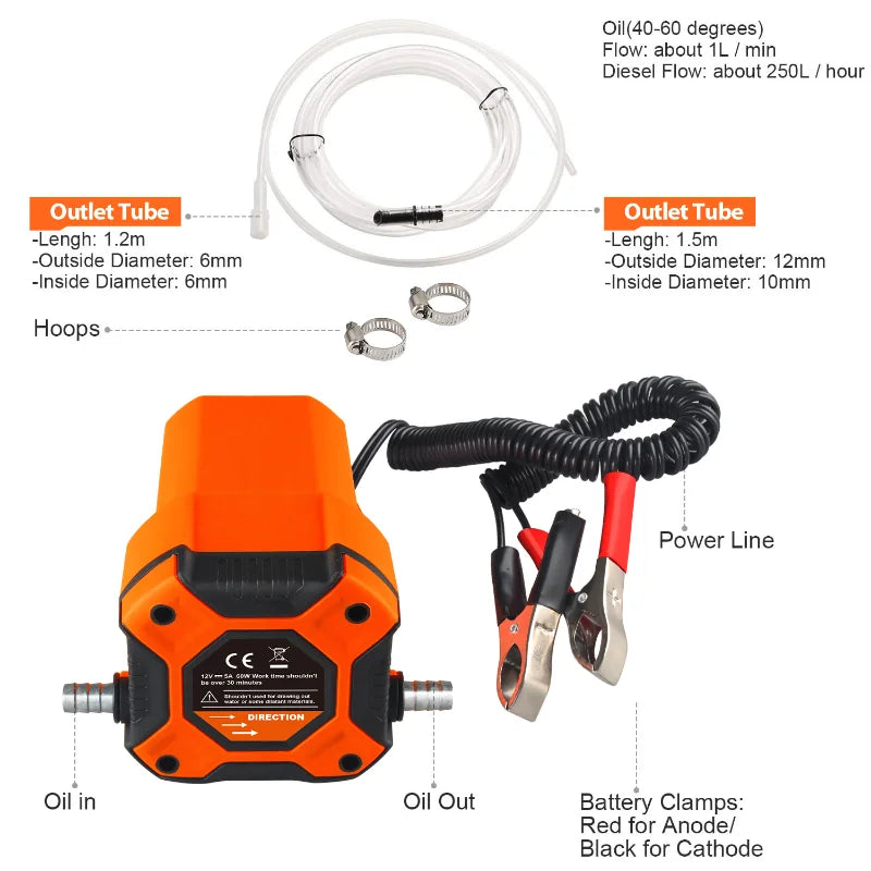 Pompe électrique de transfert de liquide 12V