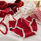 Lot de 4 Culottes en Coton St Valentin à dentelle & détails