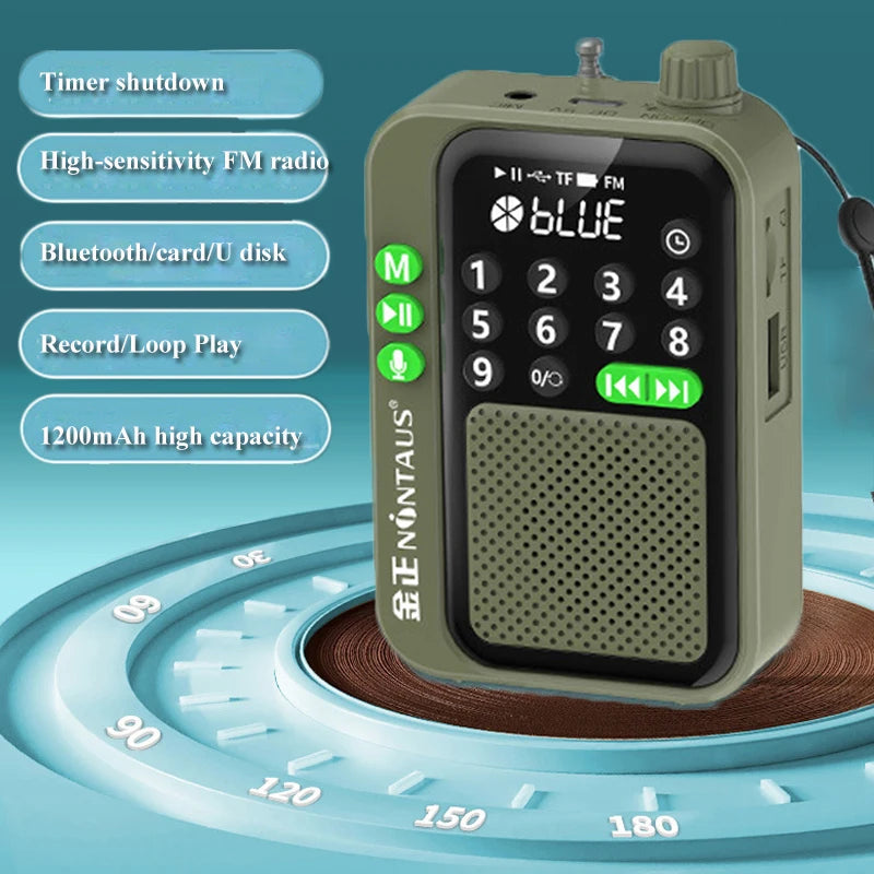 Radio FM de poche numérique avec Bluetooth — LED, enregistrement