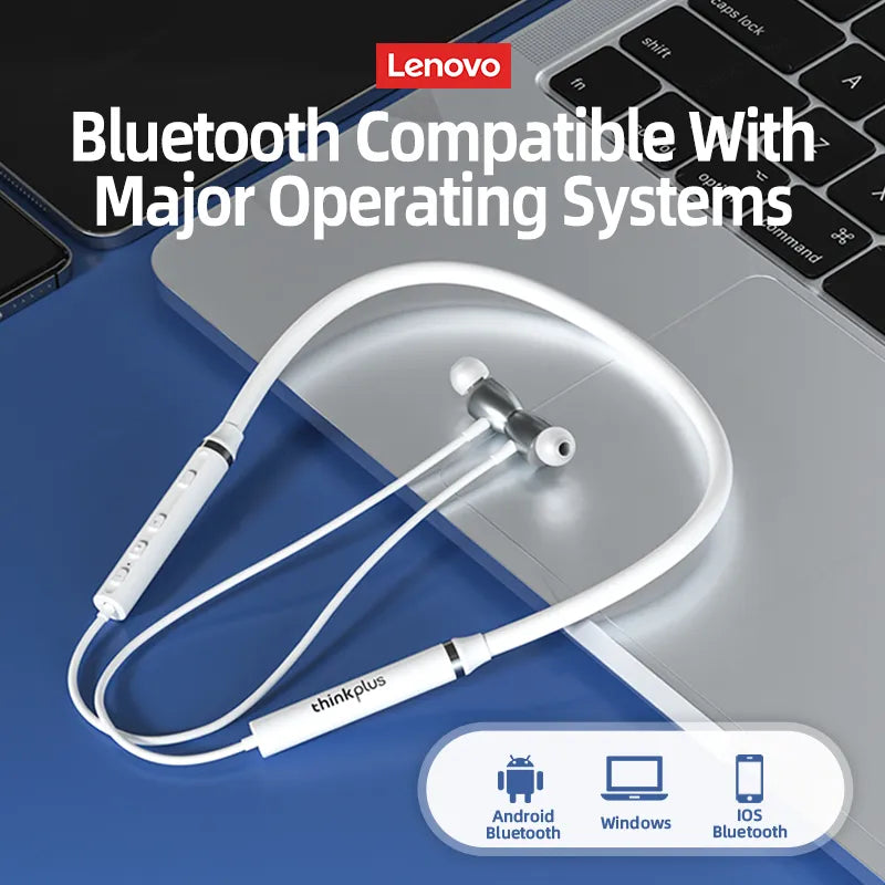 Écouteurs sans fil bluetooth tour de cou Lenovo HE05X