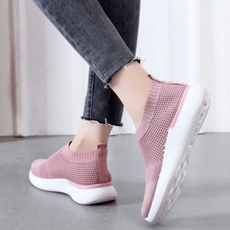 Chaussures Slip-On Sans Lacets Respirantes Femme Mi-Saison
