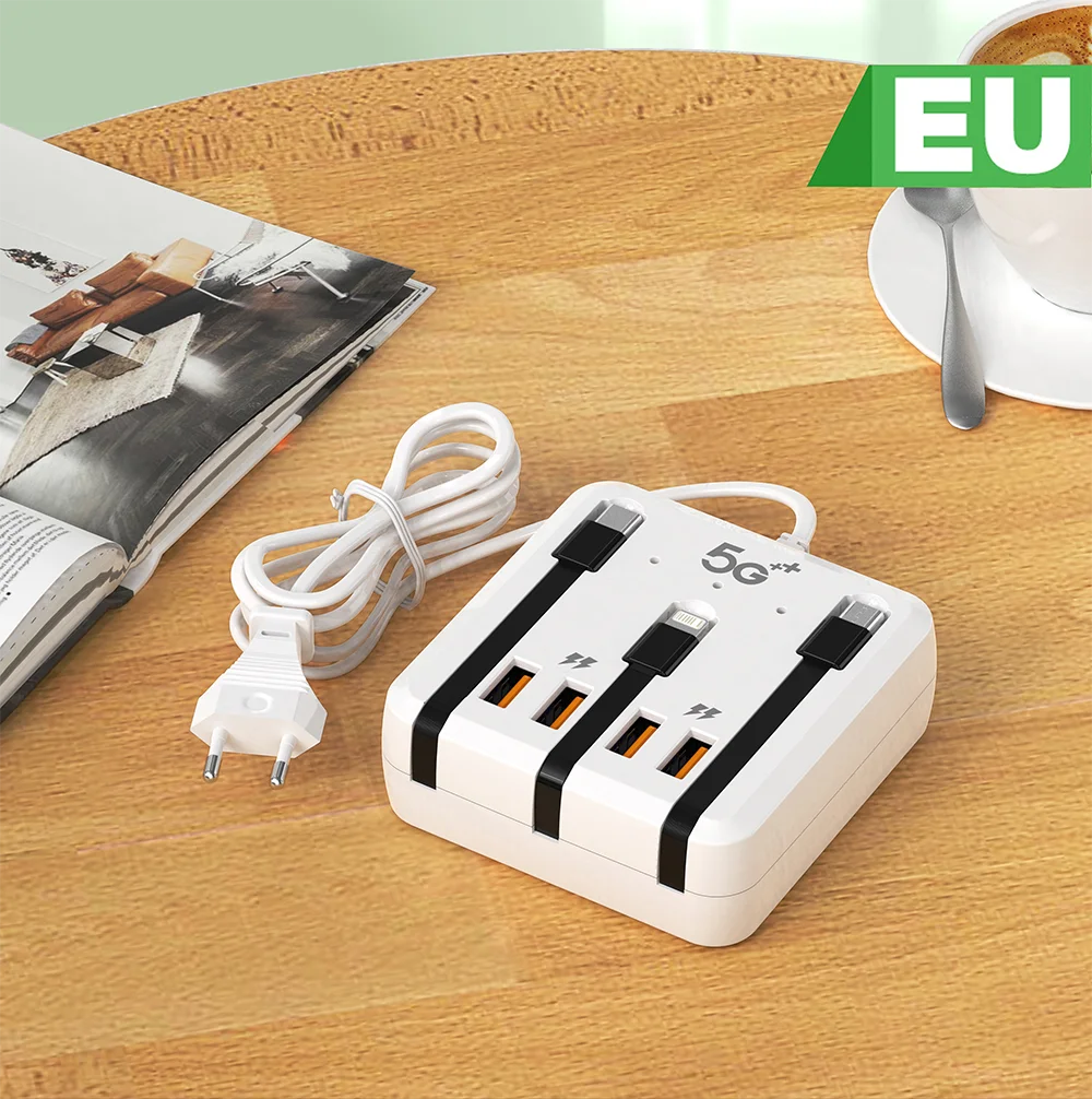 Multiprise Compacte 4 en 1 - Charge Rapide