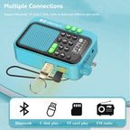 Radio FM de poche numérique avec Bluetooth — LED, enregistrement