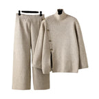 Ensemble Pull Col Montant Fendu et Pantalon Oversize