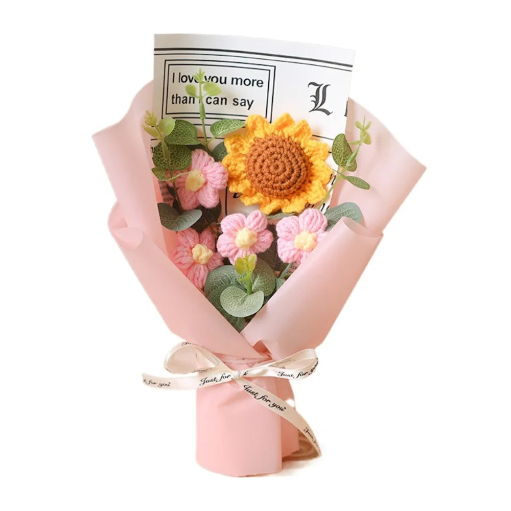 Bouquet de Fleurs en Crochet Fait Main - Idée Cadeau