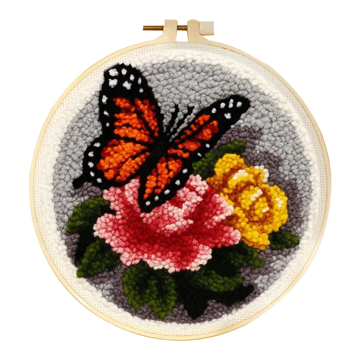 Kit de Broderie Punch Needle pour Adultes – Motifs Fleurs, Ensemble DIY Complet pour Débutants et Décoration Murale
