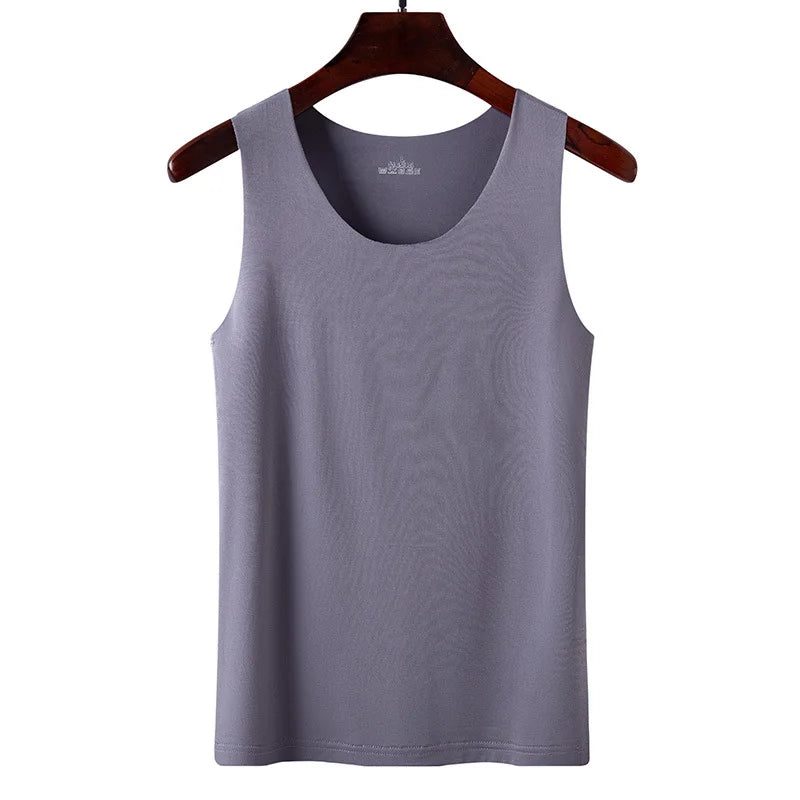 Camiseta sin mangas de seda helada sin costuras, modelo unisex