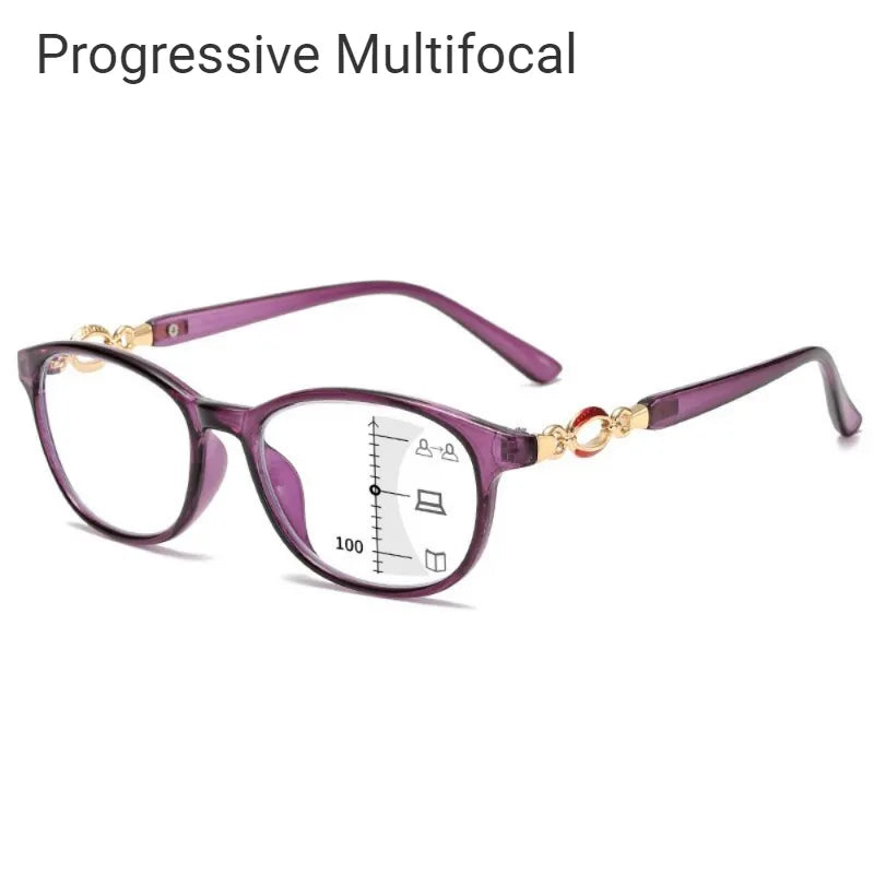 Charm'View - Lunettes de lecture anti-lumière bleue & verres progressifs - Femme