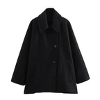 Manteau Classique Court à Grandes Poches Femme