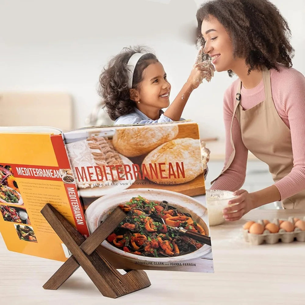 Porte Livre Recette en Bois pour Cuisine