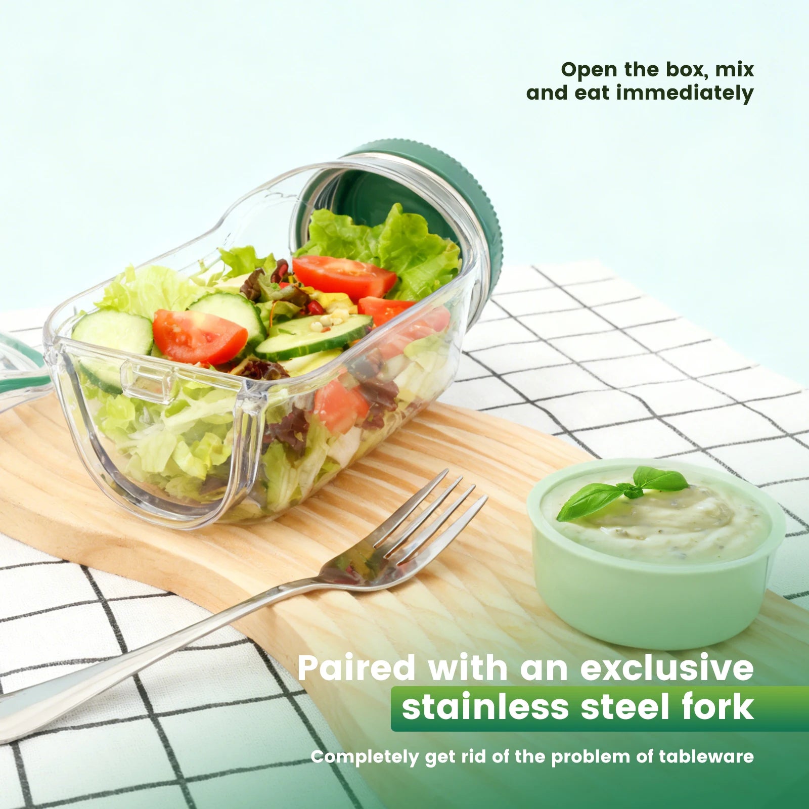 Boîte à Lunch Pratique pour Salade en Plastique