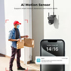Caméra Surveillance Extérieure connectée PTZ Double Écran 8MP WiFi — Zoom 10X, Détection IA