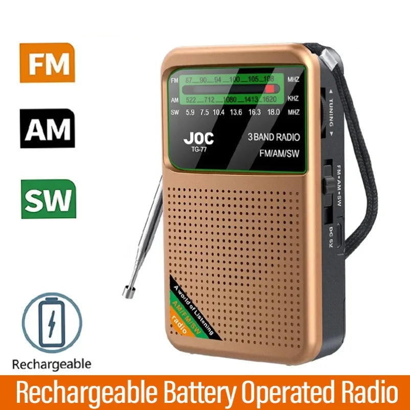 Radio de Poche 3 Bandes Rechargeable